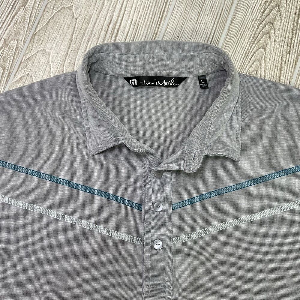 Travis Mathew Men's Size Large Grey Short Sleeve Polo Shirt Golf Tennis